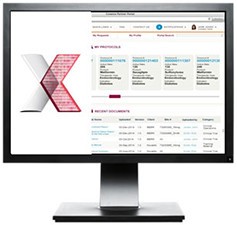 Graphic showing Covance's Xcellerate® Insights clinical informatics portal