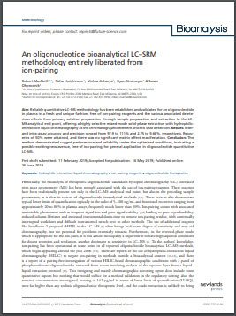 完全摆脱离子配对的寡核苷酸生物分析LC-SRM方法学