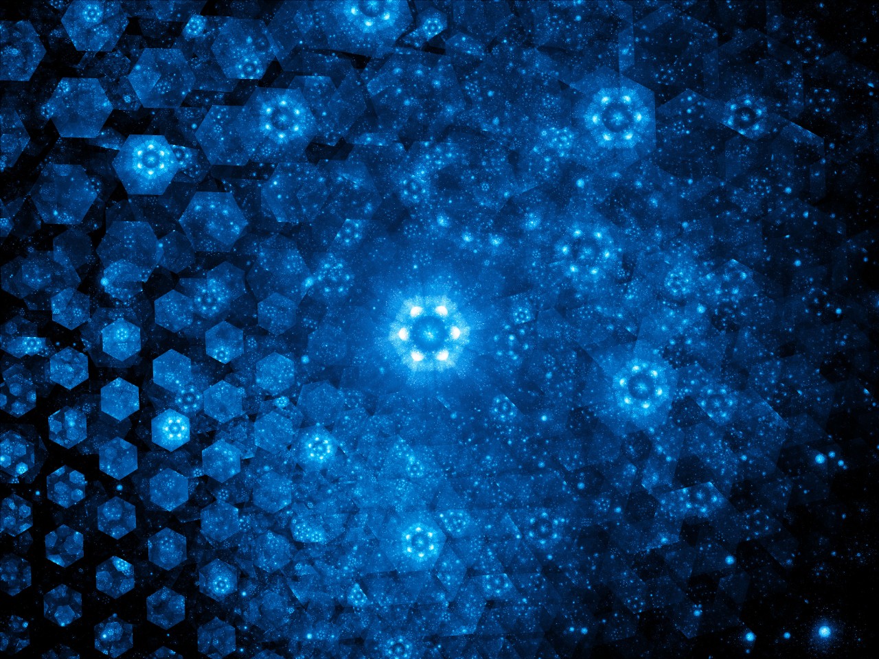 Glowing blue hexagons