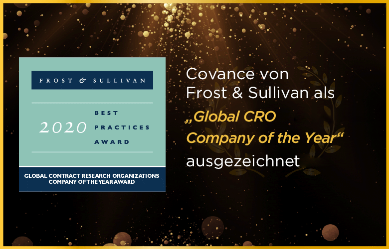 Covance von Frost & Sullivan als 2020 Global CRO Company of the Year ernannt